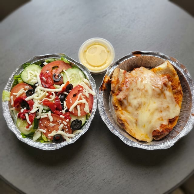 Eggplt Parm W\Salad.